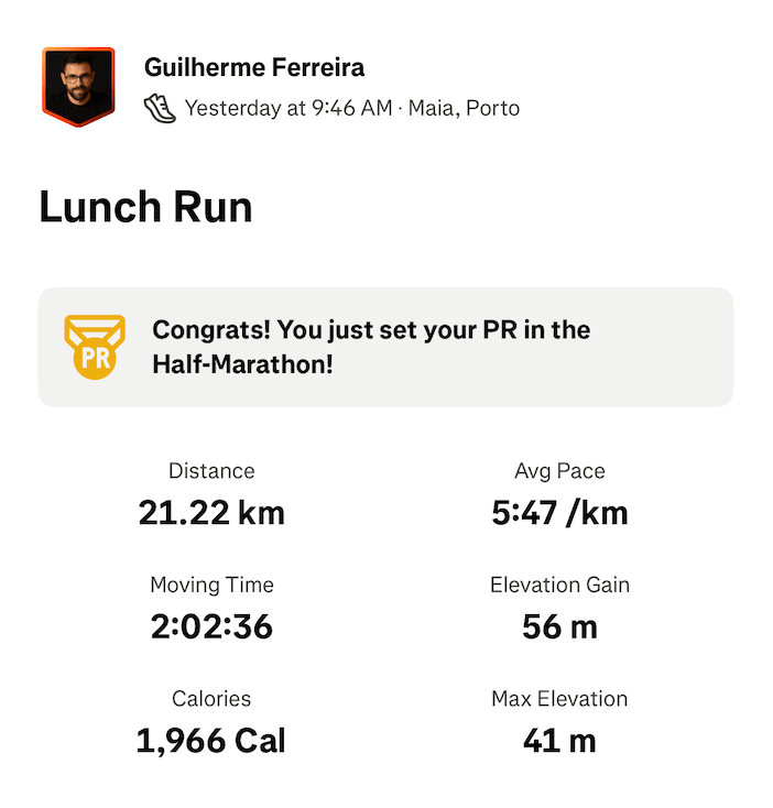 Strava Half Marathon